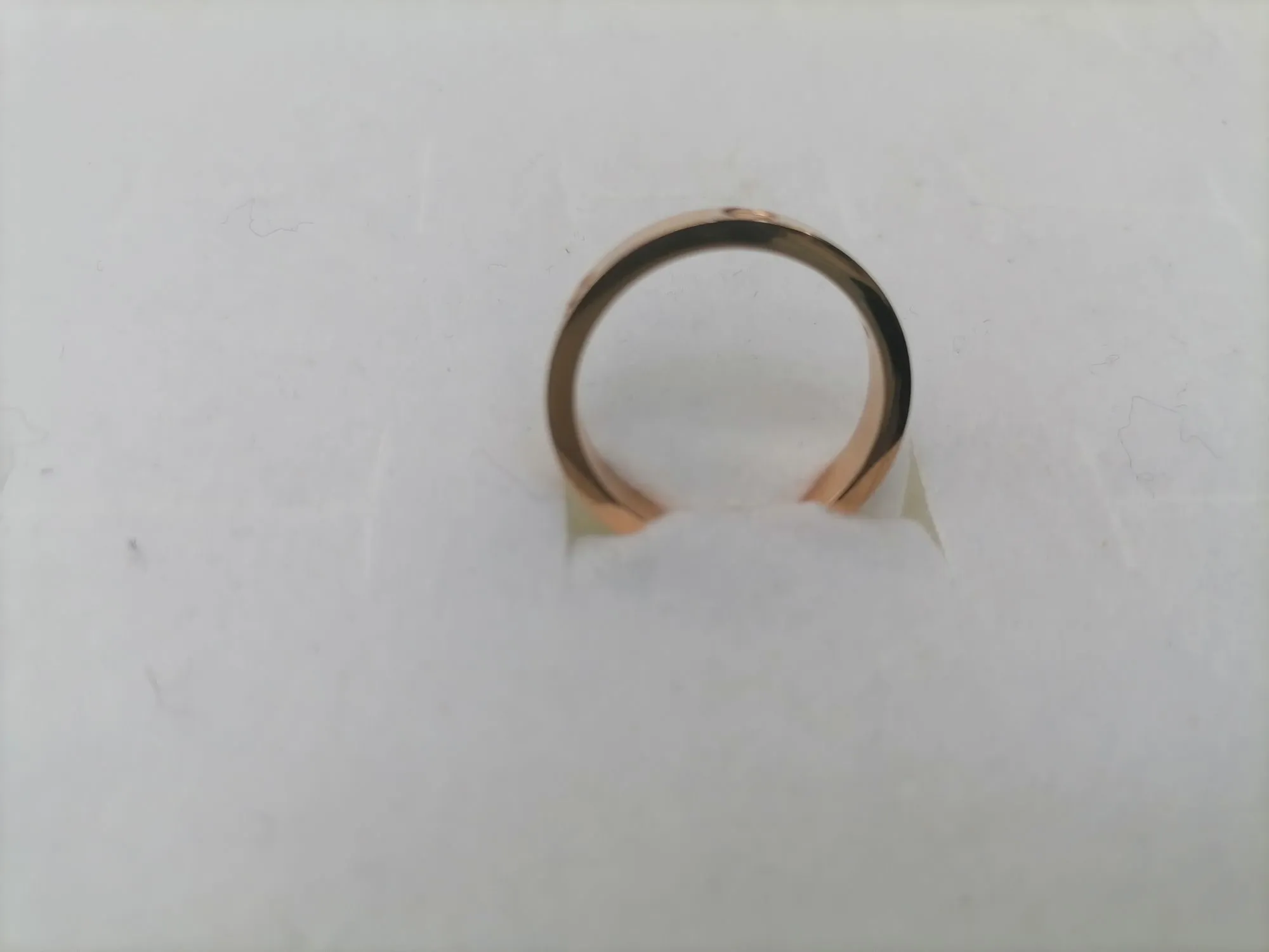 Titanium steel rose gold E-shaped diamond ring detail image 2