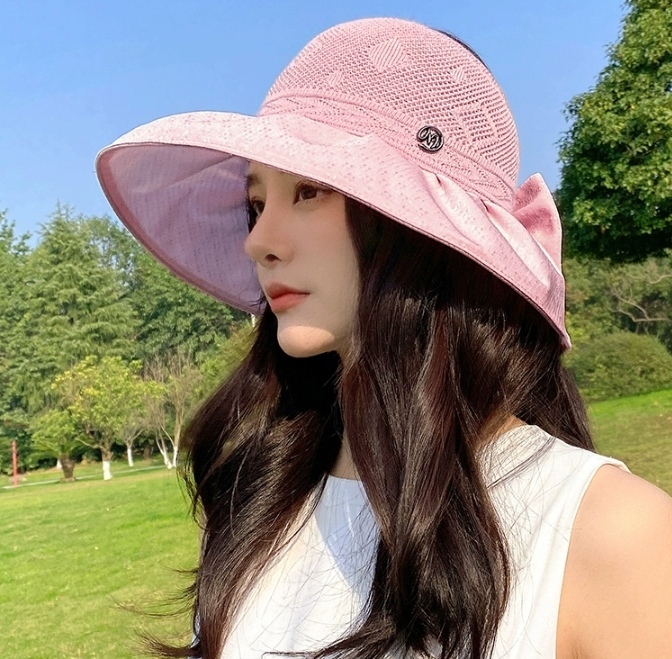 新款防晒帽子女士遮阳防紫外线夏天空顶帽防晒遮脸大帽沿透气女帽详情图10