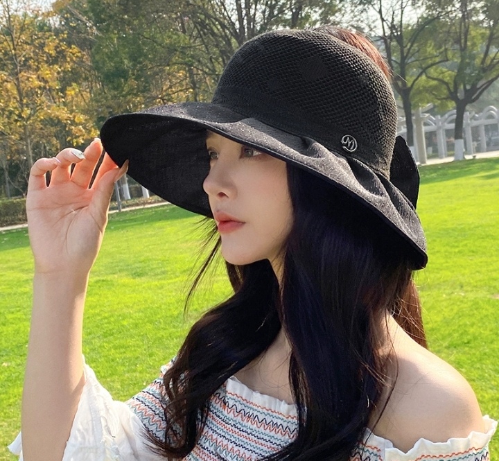 新款防晒帽子女士遮阳防紫外线夏天空顶帽防晒遮脸大帽沿透气女帽详情图8