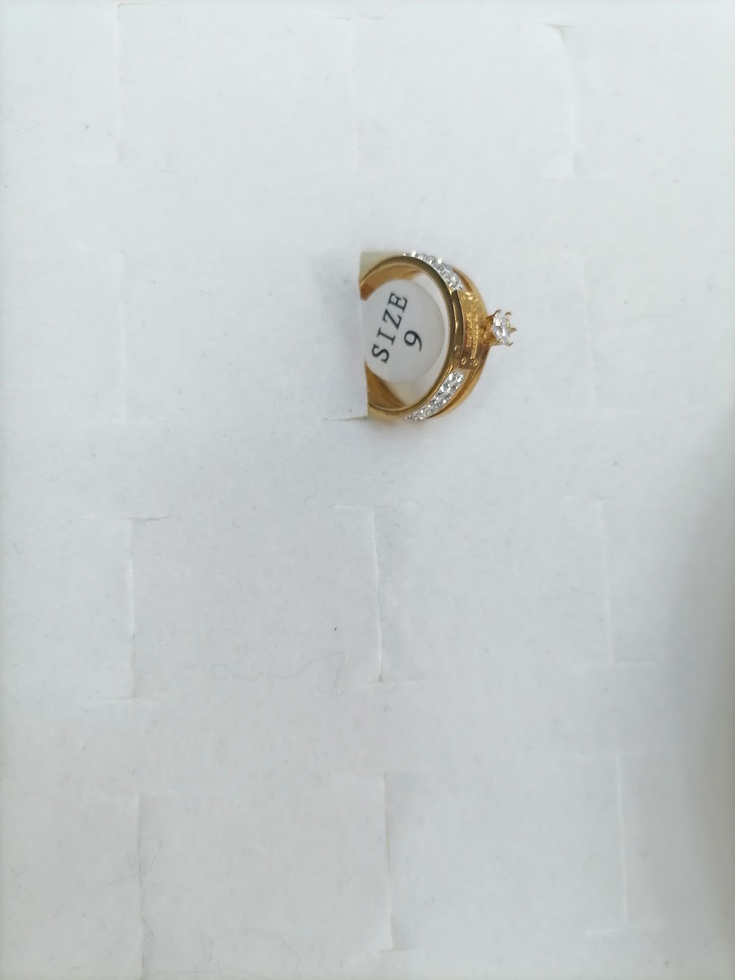 Titanium steel gold double-layer diamond love ring detail image 3