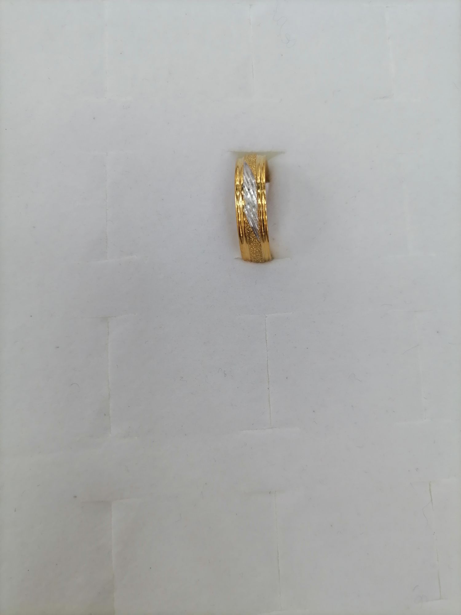 Titanium steel gradient gold printed semi-matte outer double pattern ring