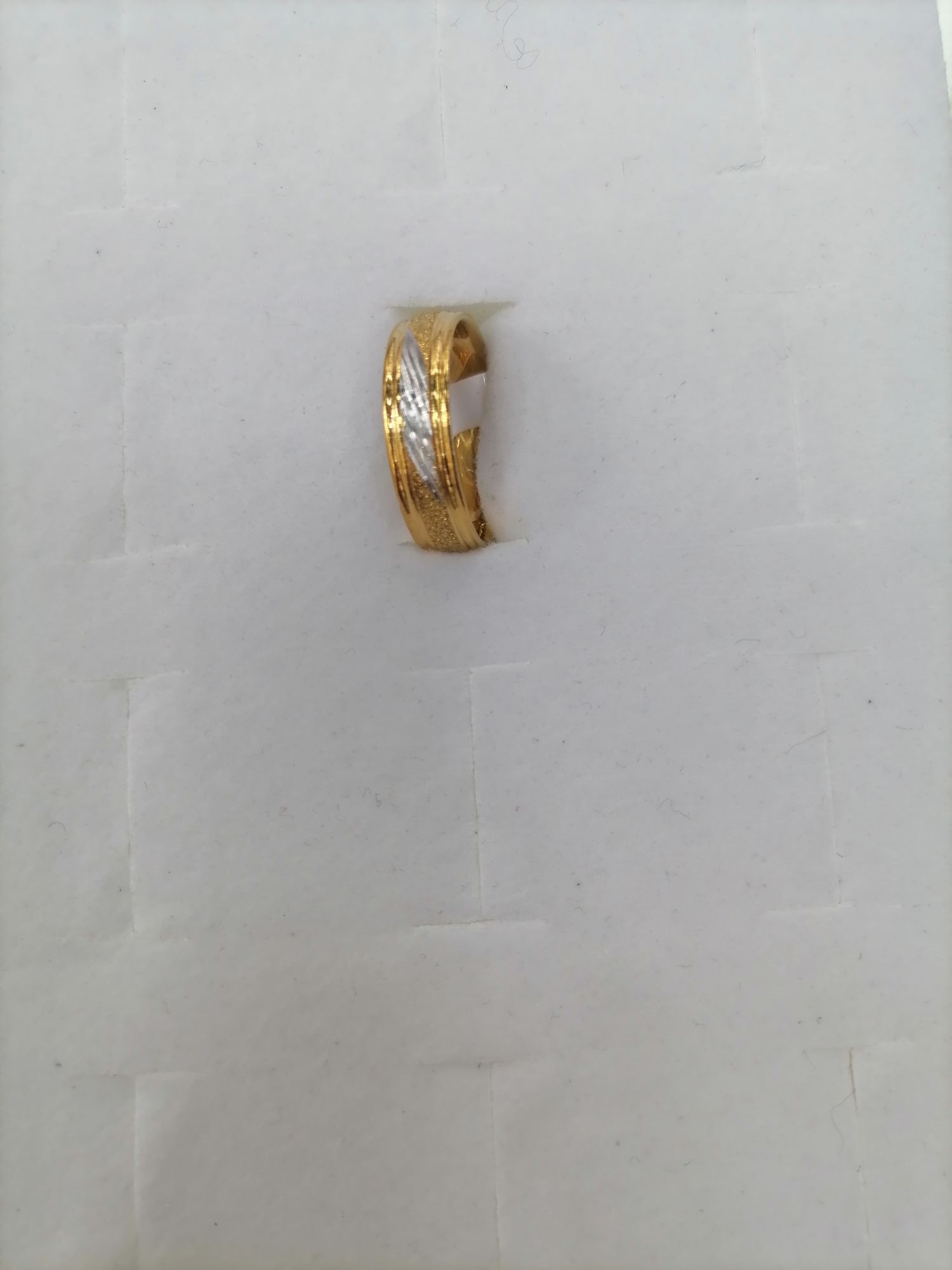 Titanium steel gradient gold printed semi-matte outer double pattern ring details Picture