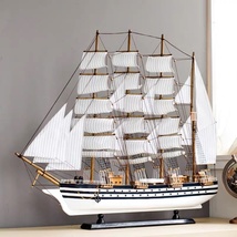 100cm白色长城帆船模型摆件装饰品满载而归一帆风顺样品房酒店 定制
