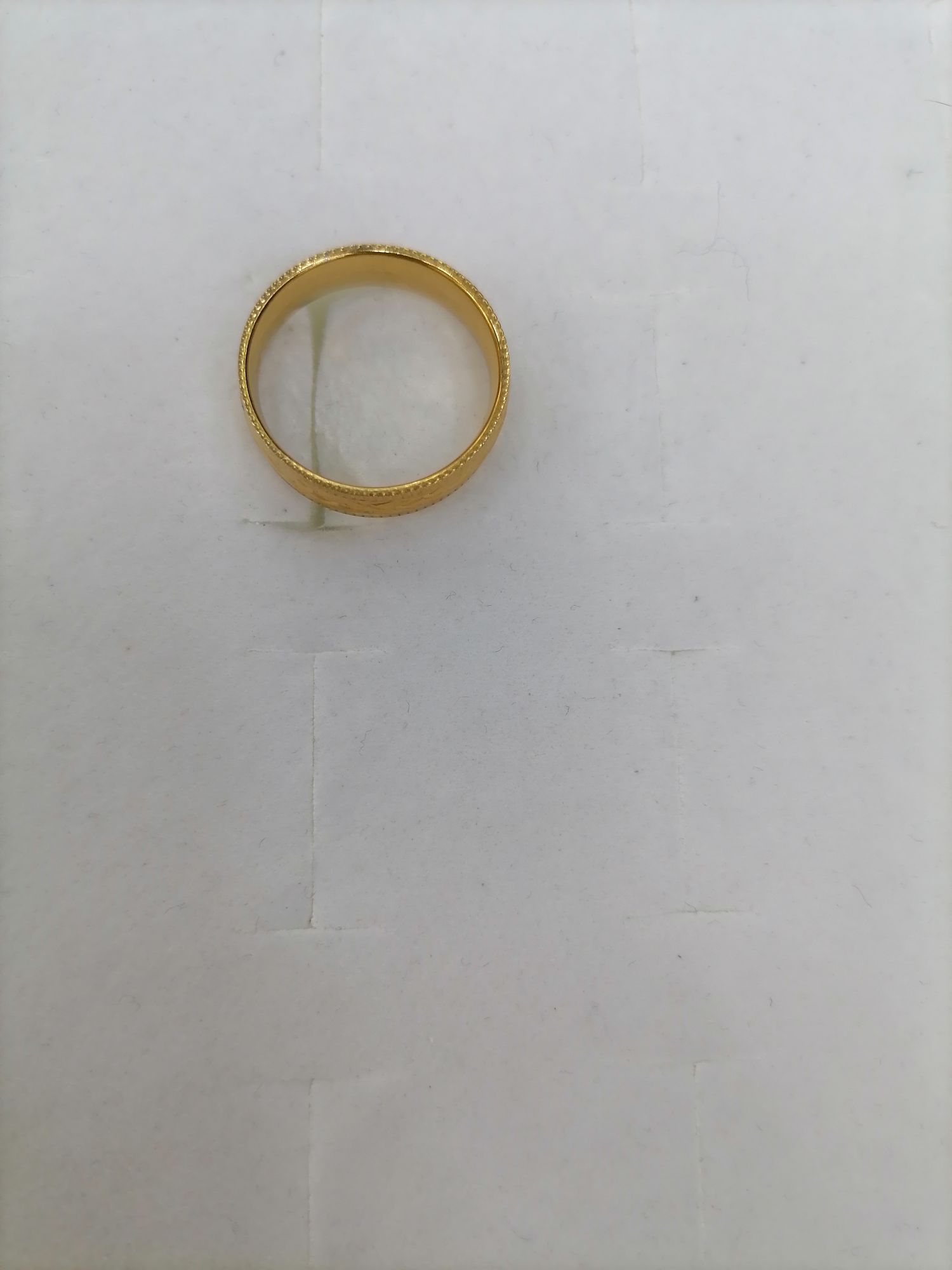 Titanium steel gold outer printed middle pattern interlaced ring Specification image