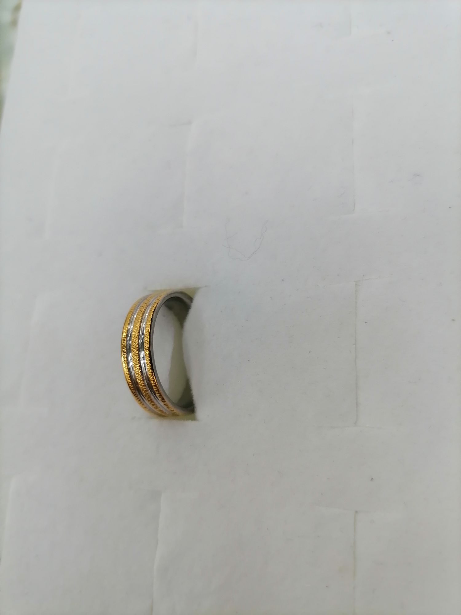 Titanium steel gradient gold 5-layer gold printed ring details Picture