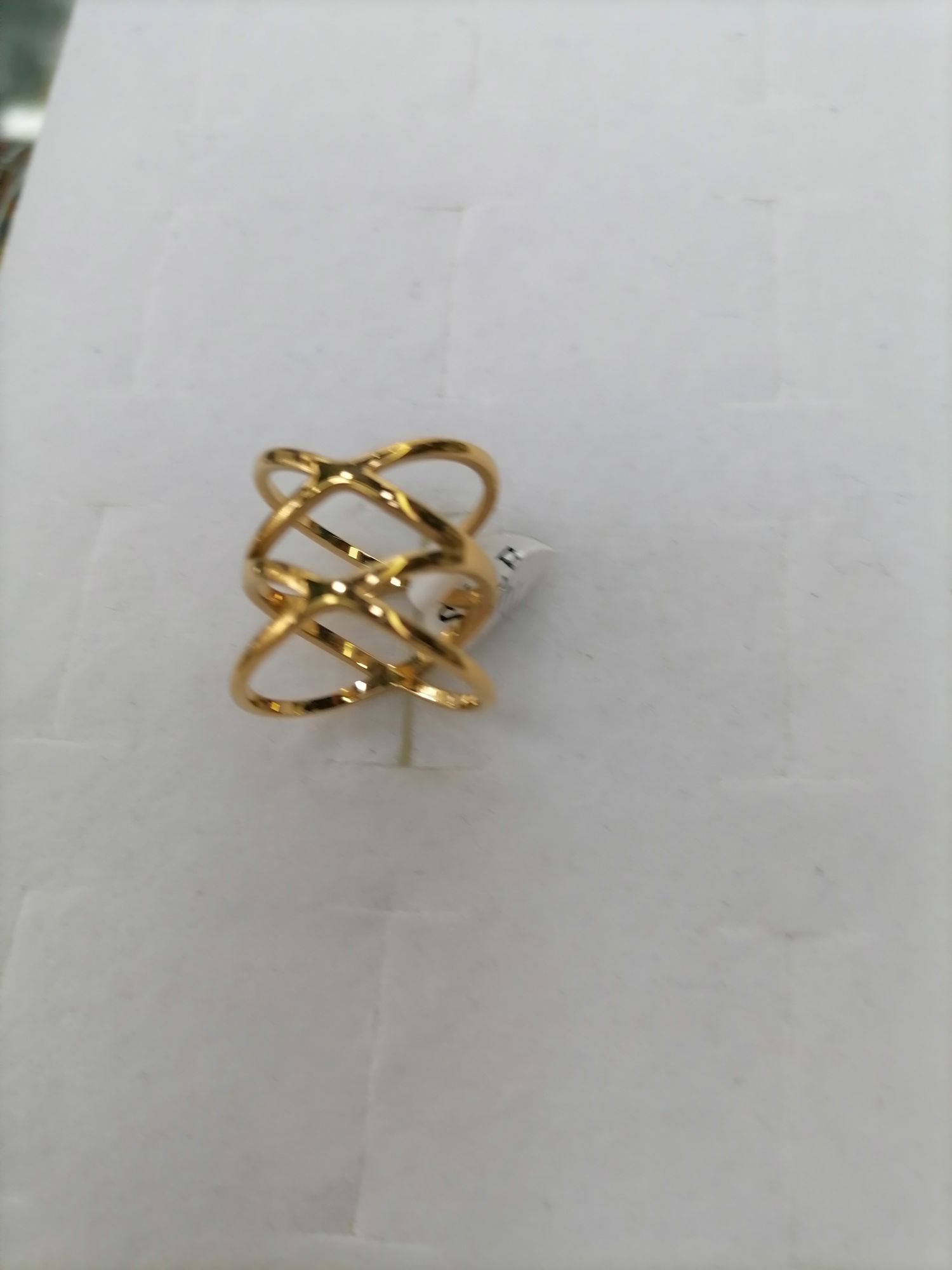 Titanium steel golden empty double x ring Specification image