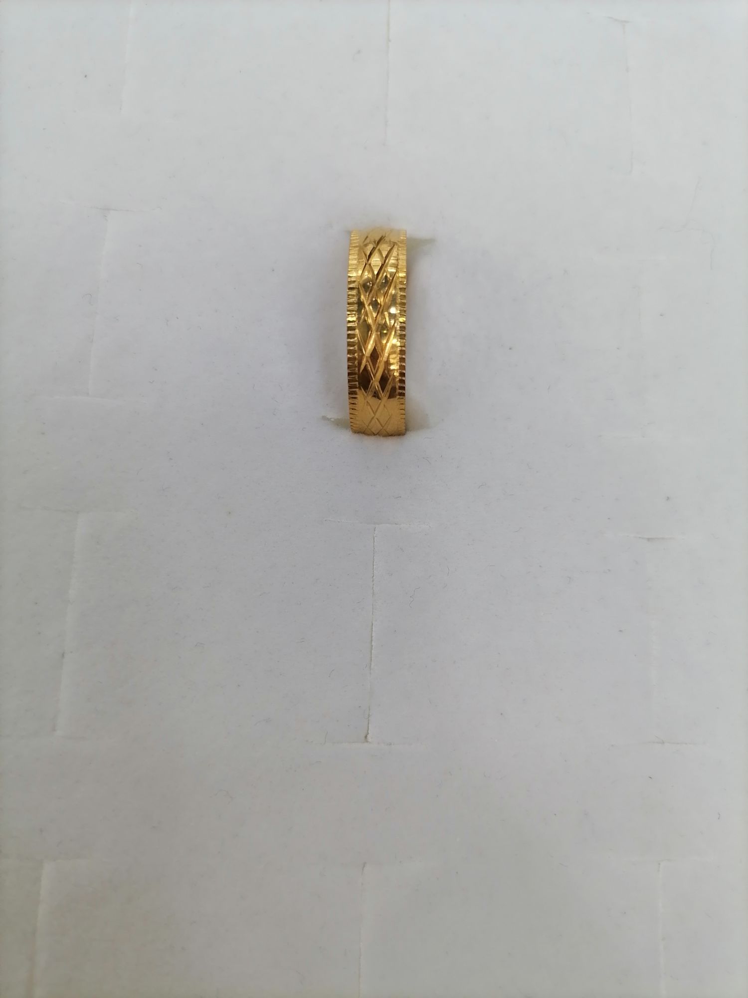Titanium steel gold outer printed middle pattern interlaced ring