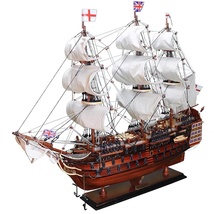 80cm复古胜利号帆船模型摆件 大号 仿真一帆风顺工艺船 实木质