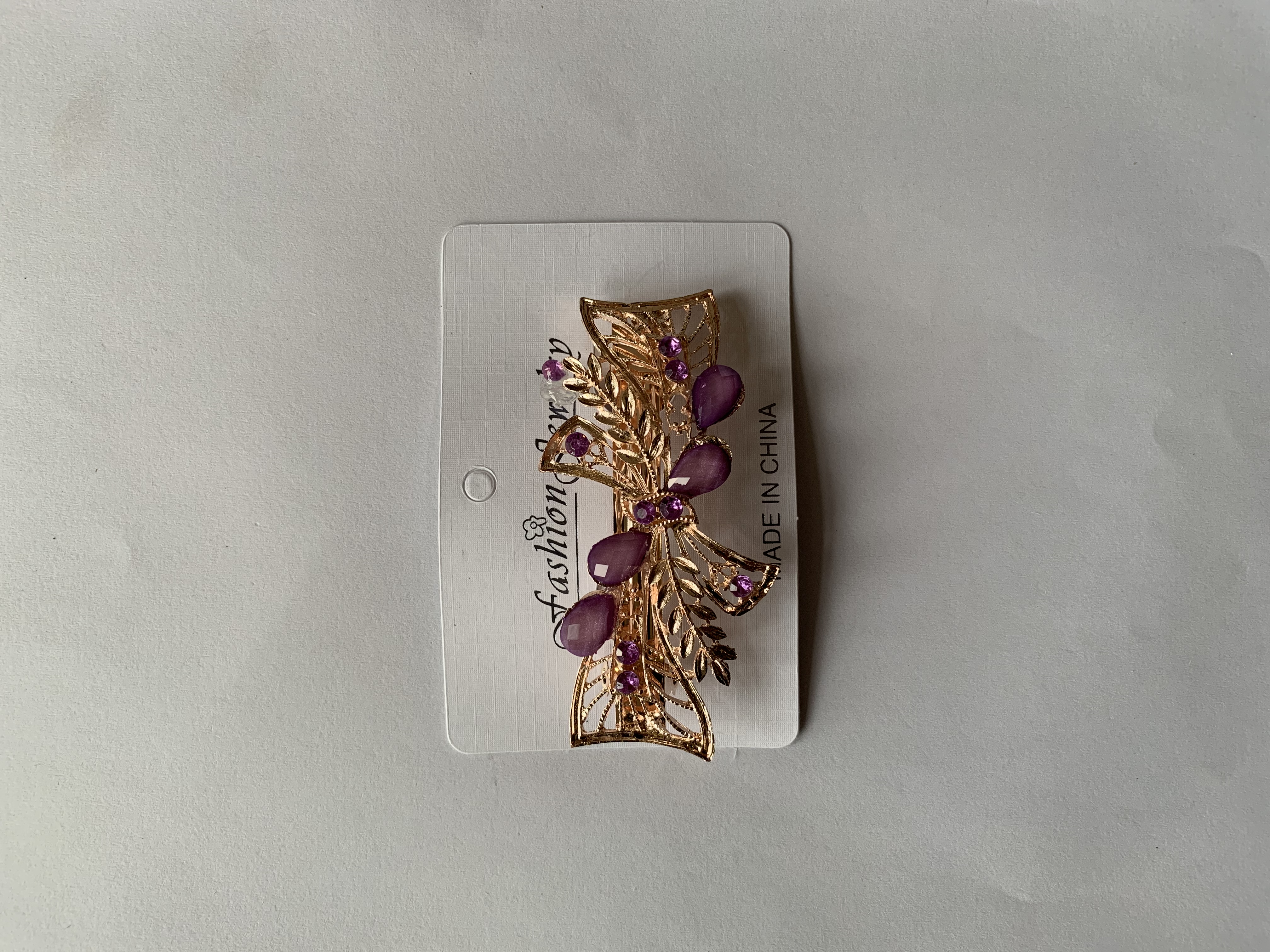 镀银/发夹/合金白底实物图