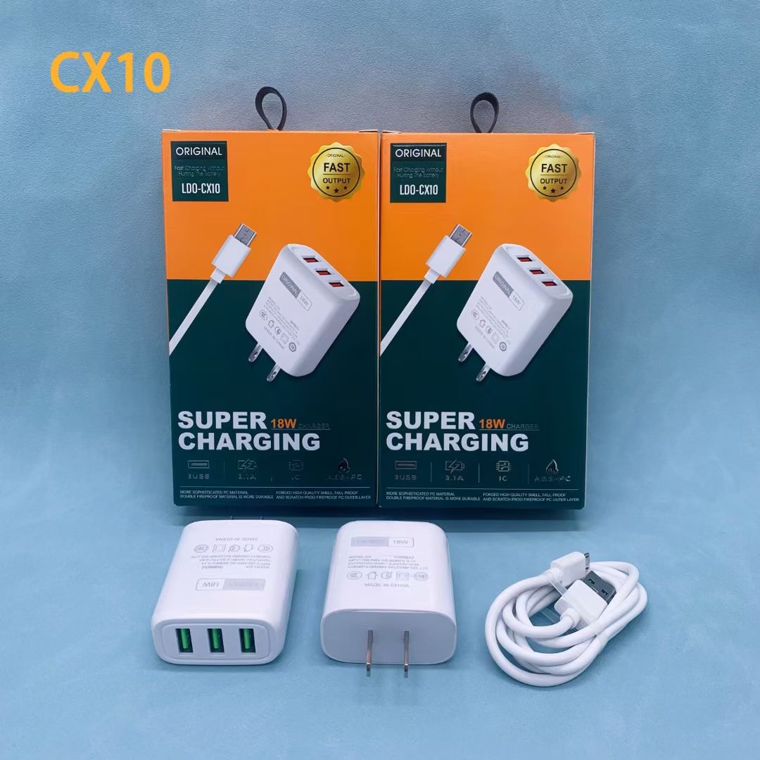 This multi-functional 3USB mobile phone charger is compatible with various mobile phones such as Apple, Huawei, VIVO, etc. for 2A