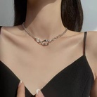韩国环环相扣项链2022年新款女纯银轻奢小众锁骨颈链女夏季高级感