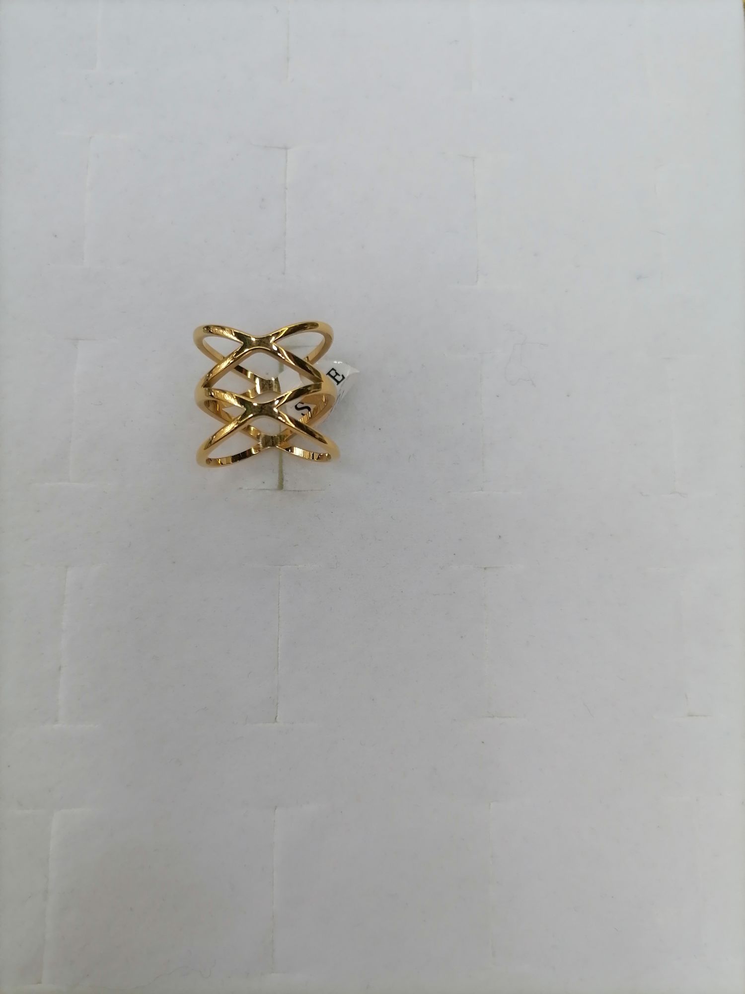 Titanium steel golden empty double x ring