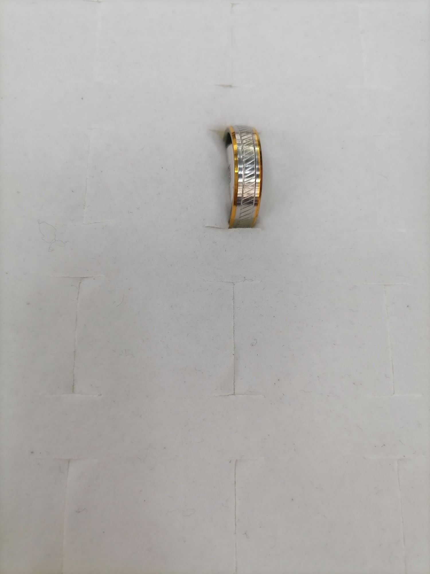Titanium steel gradient gold outer gold quadrilateral ring