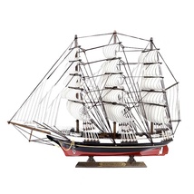55cm复古仿真一帆风顺帆船模型木质创意家居客厅玄关摆件工艺会议纪念礼品
