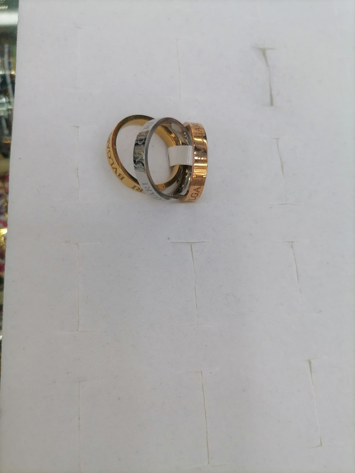 Titanium steel BVLGARi engraved ring, available in three colors details Picture