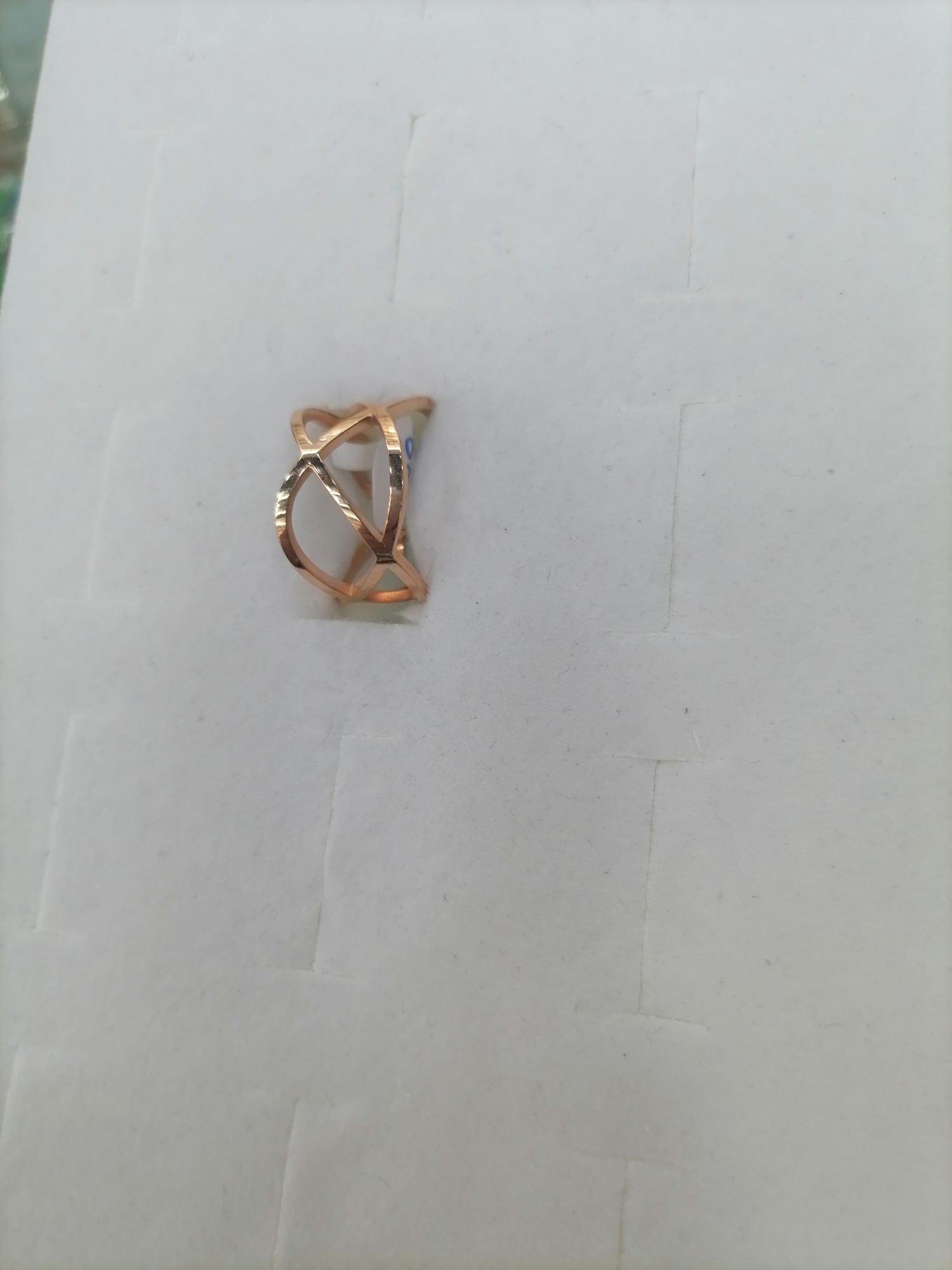 Titanium steel rose gold fan-shaped opening ring details Picture
