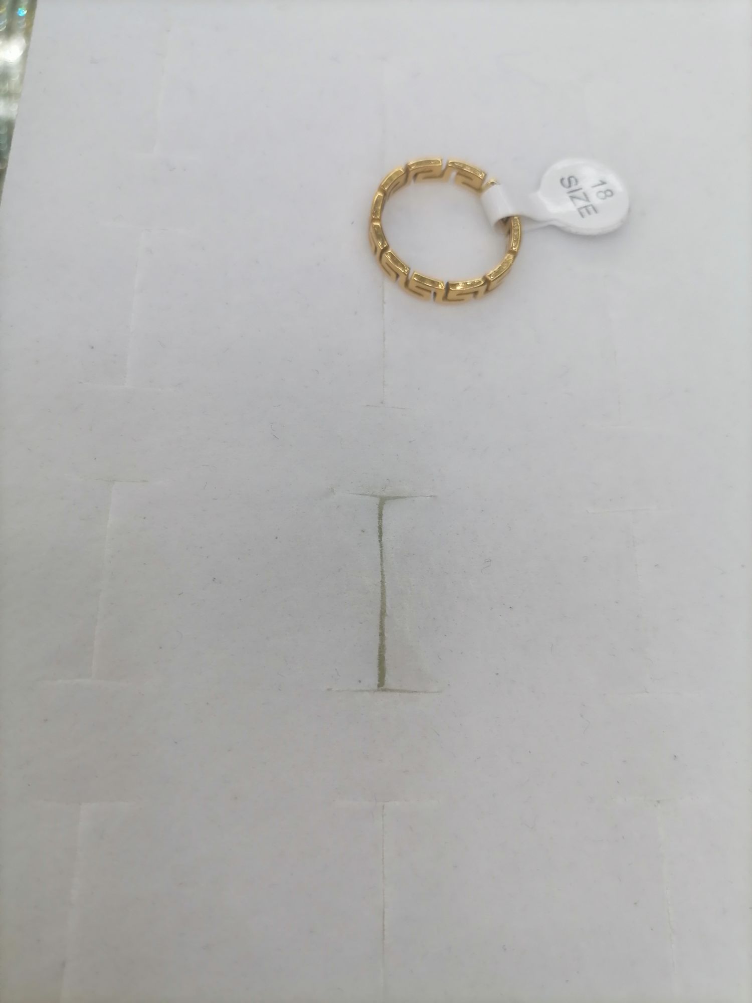 Titanium steel golden hollowed-out shoe-shaped ring Specification image