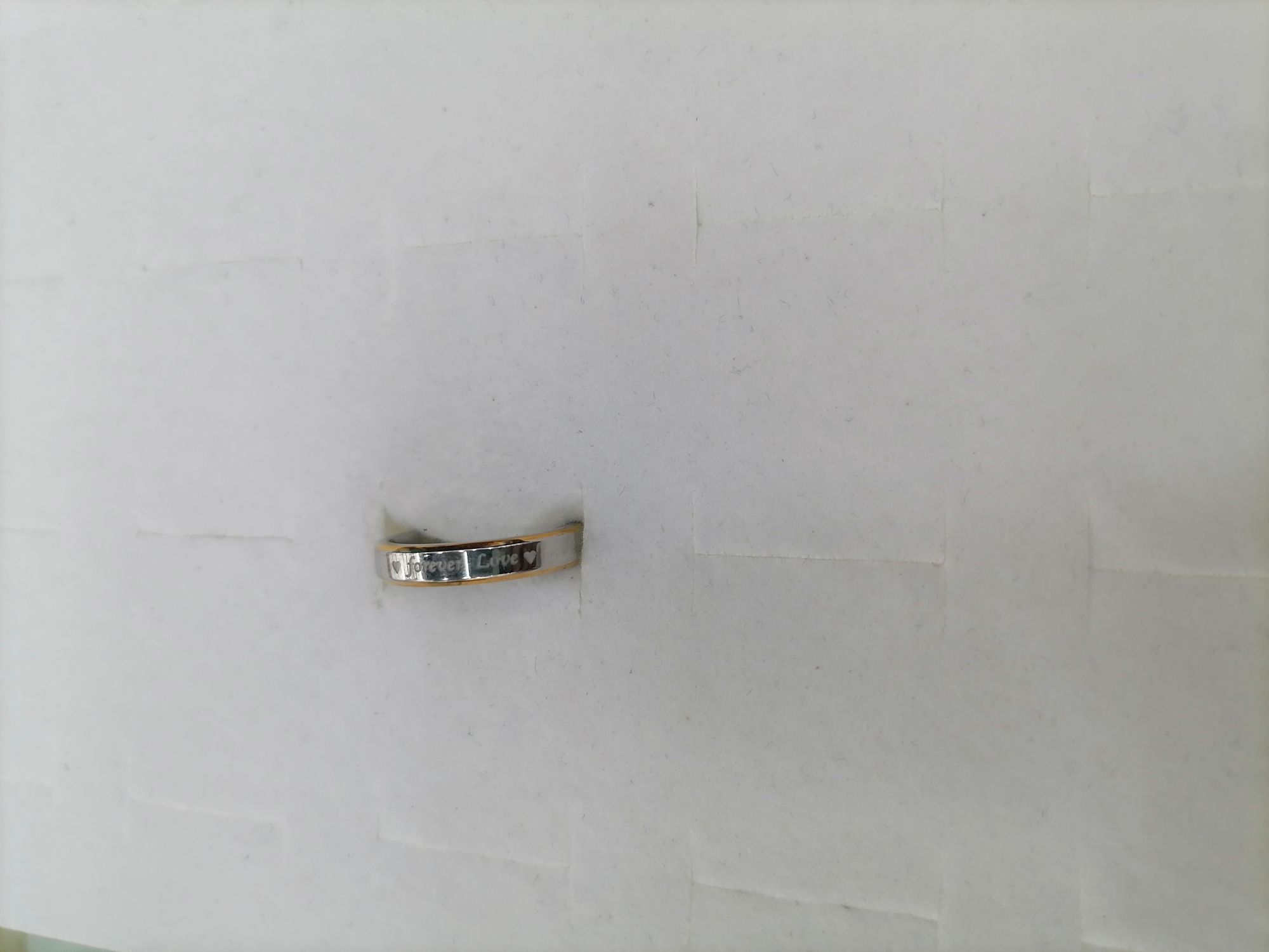 Titanium steel gradient gold engraved forever love ring