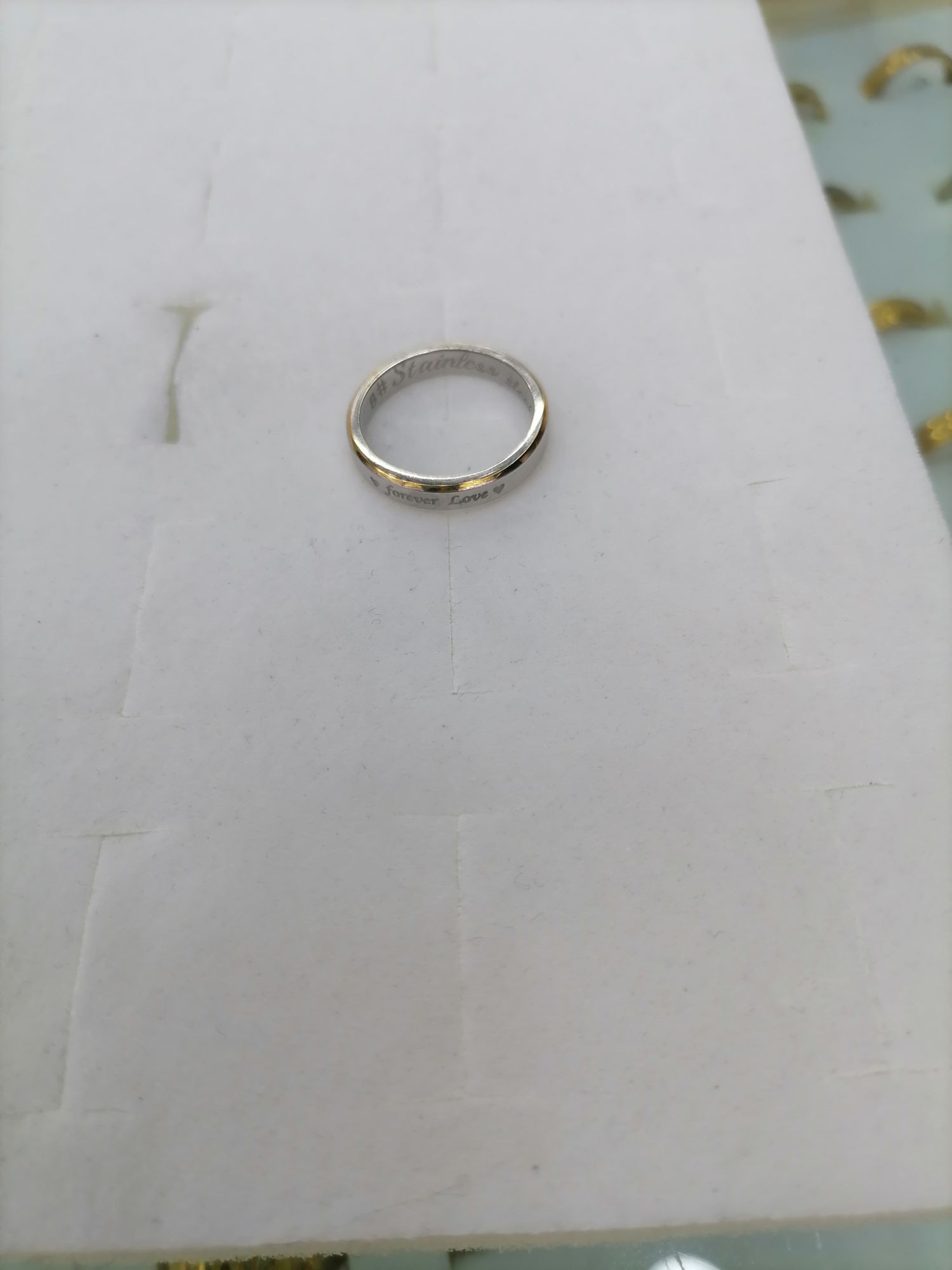 Titanium steel gradient gold engraved forever love ring Specification image