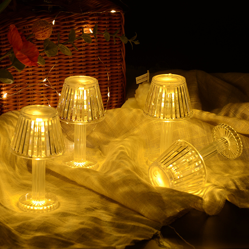LED electronic candle lights, wedding Instagram popular crystal transparent night lights, ambient lights, projection lights
