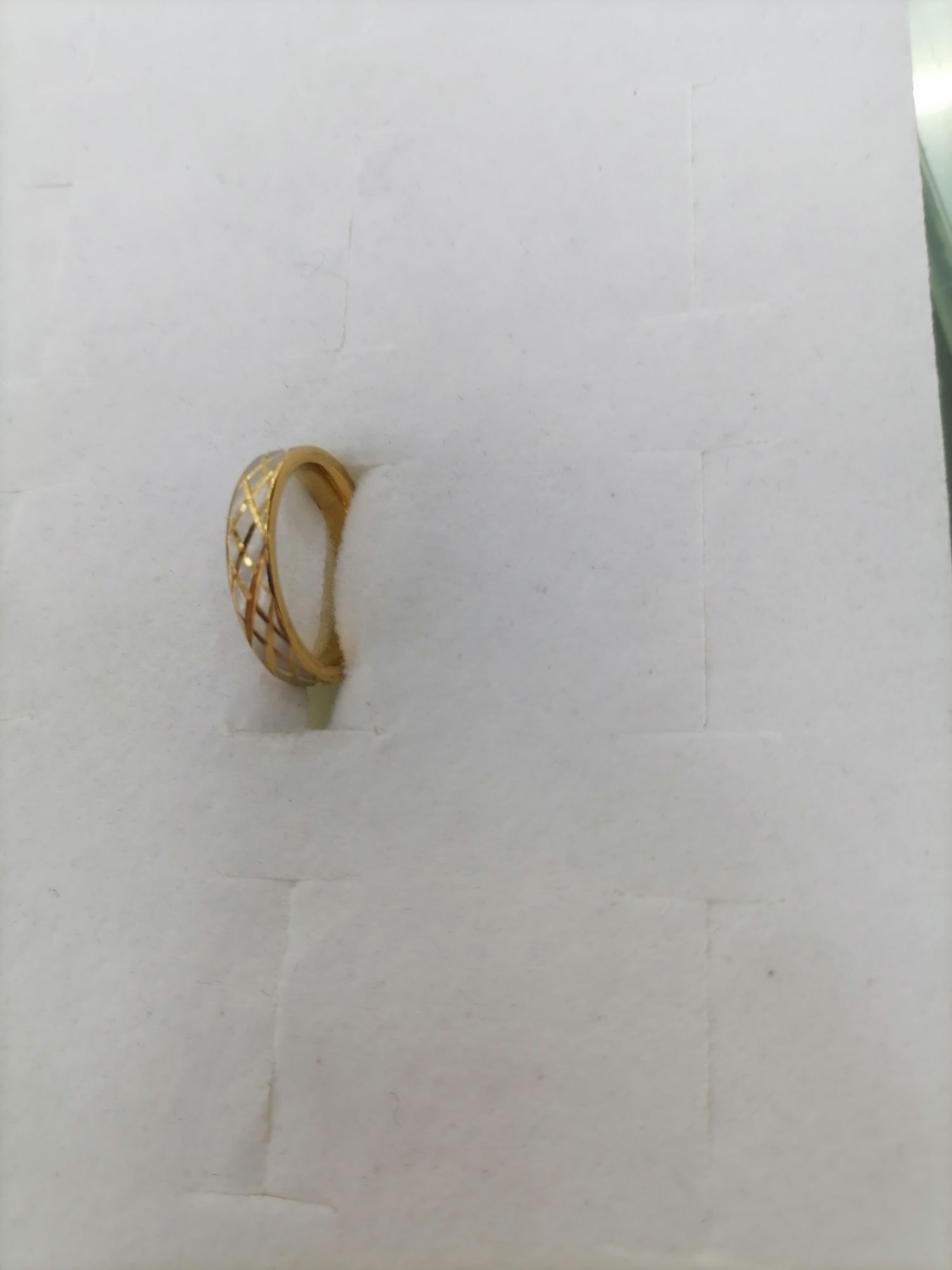 Titanium steel gradient gold X cross design ring details Picture
