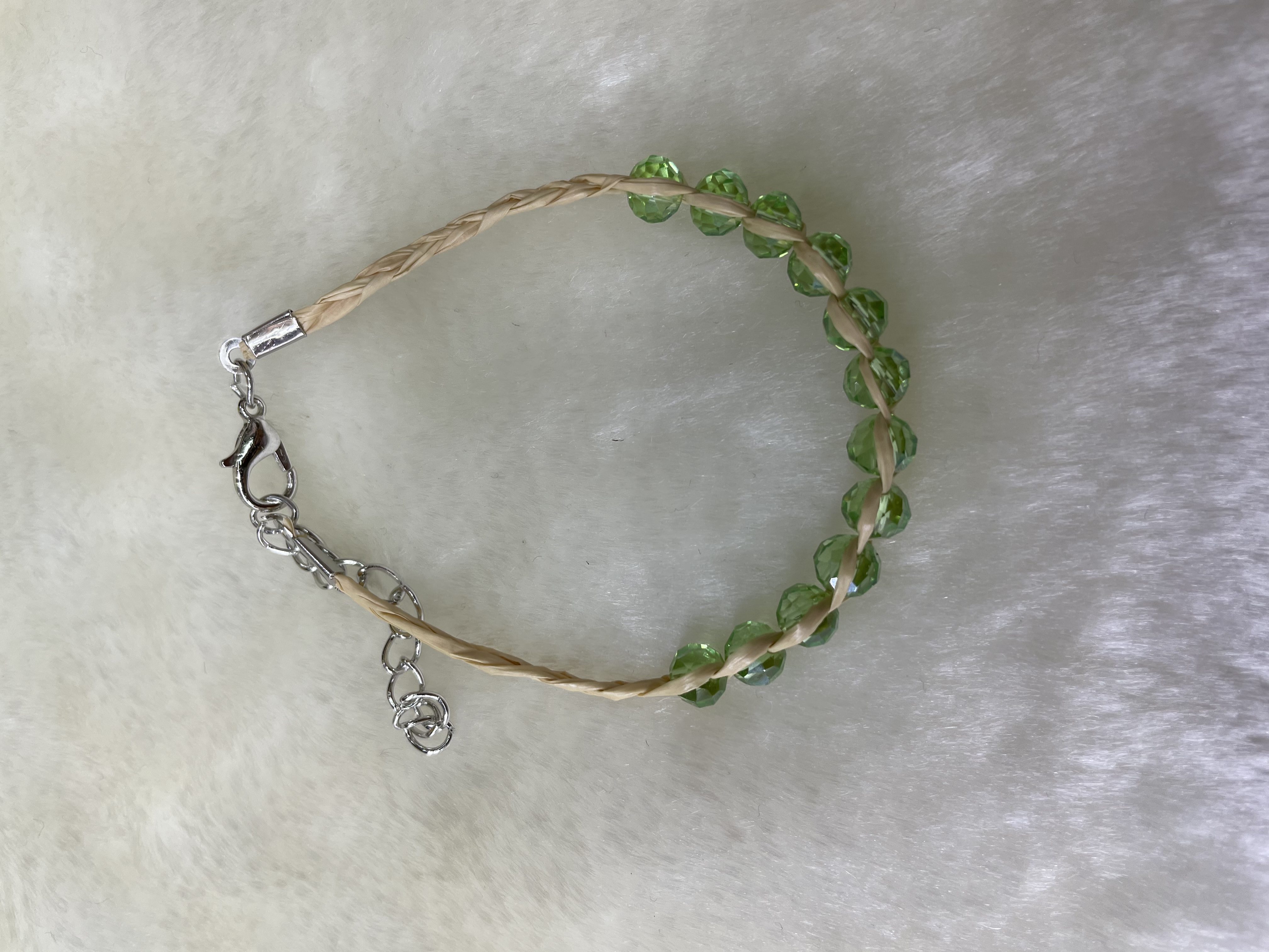 Weave a 6-meter-large light green crystal bracelet Specification image