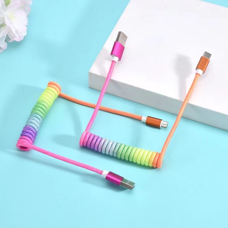 European and American trendy rainbow slingshot data cable Item Picture