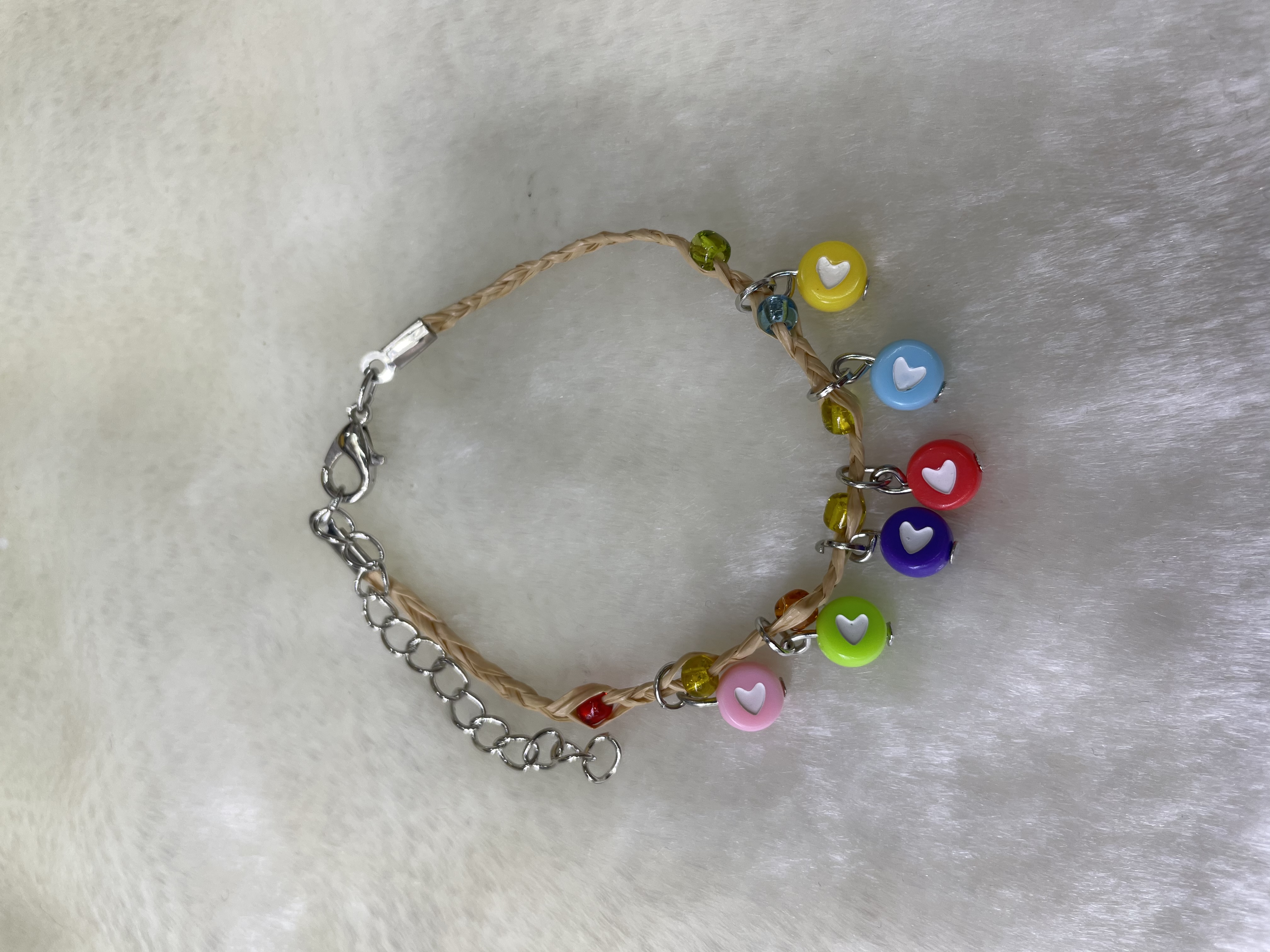 6-meter large seven-color heart-shaped resin bracelet buckle 6-meter large seven-color heart-shaped resin bracelet details Picture