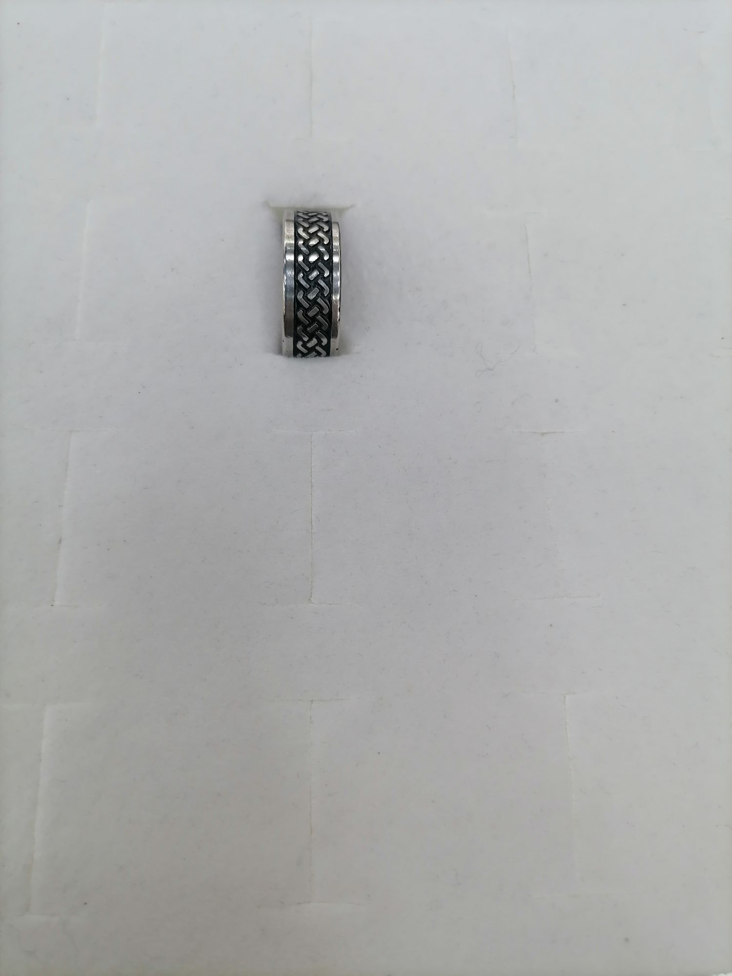 Titanium steel silver oil-dripping double ✓ one-bar ring