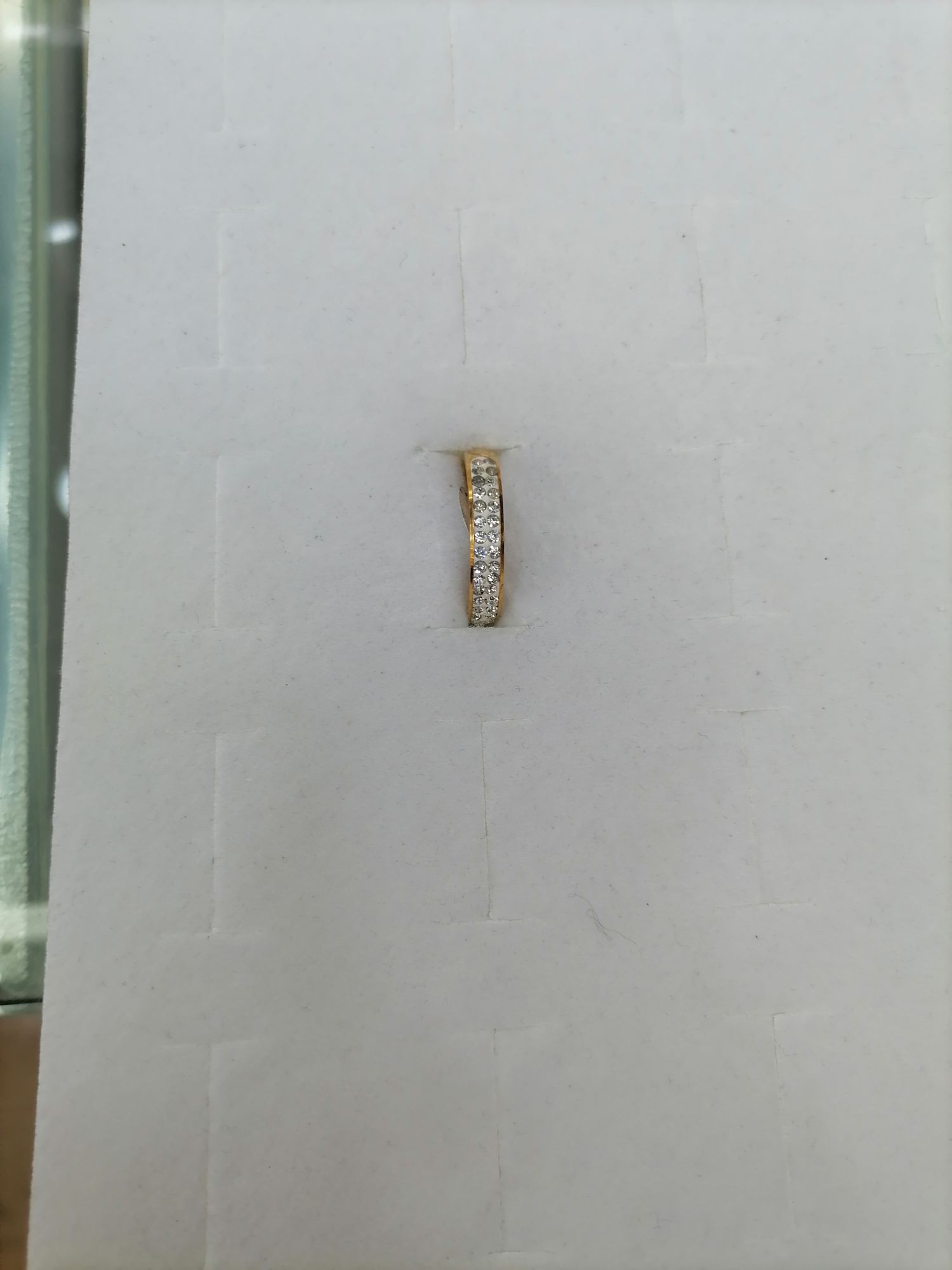 钛钢金色双排带钻戒指无钻区域印纹