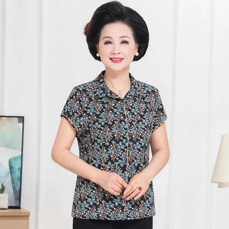 新款女装Q51040中老年人夏装女妈妈装衬衣衣服老太太上衣奶衬衫