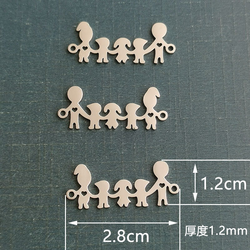 A warm and simple stainless steel polished jewelry bracelet for a family of five in Yiwu Small Commodities Market detail image 2