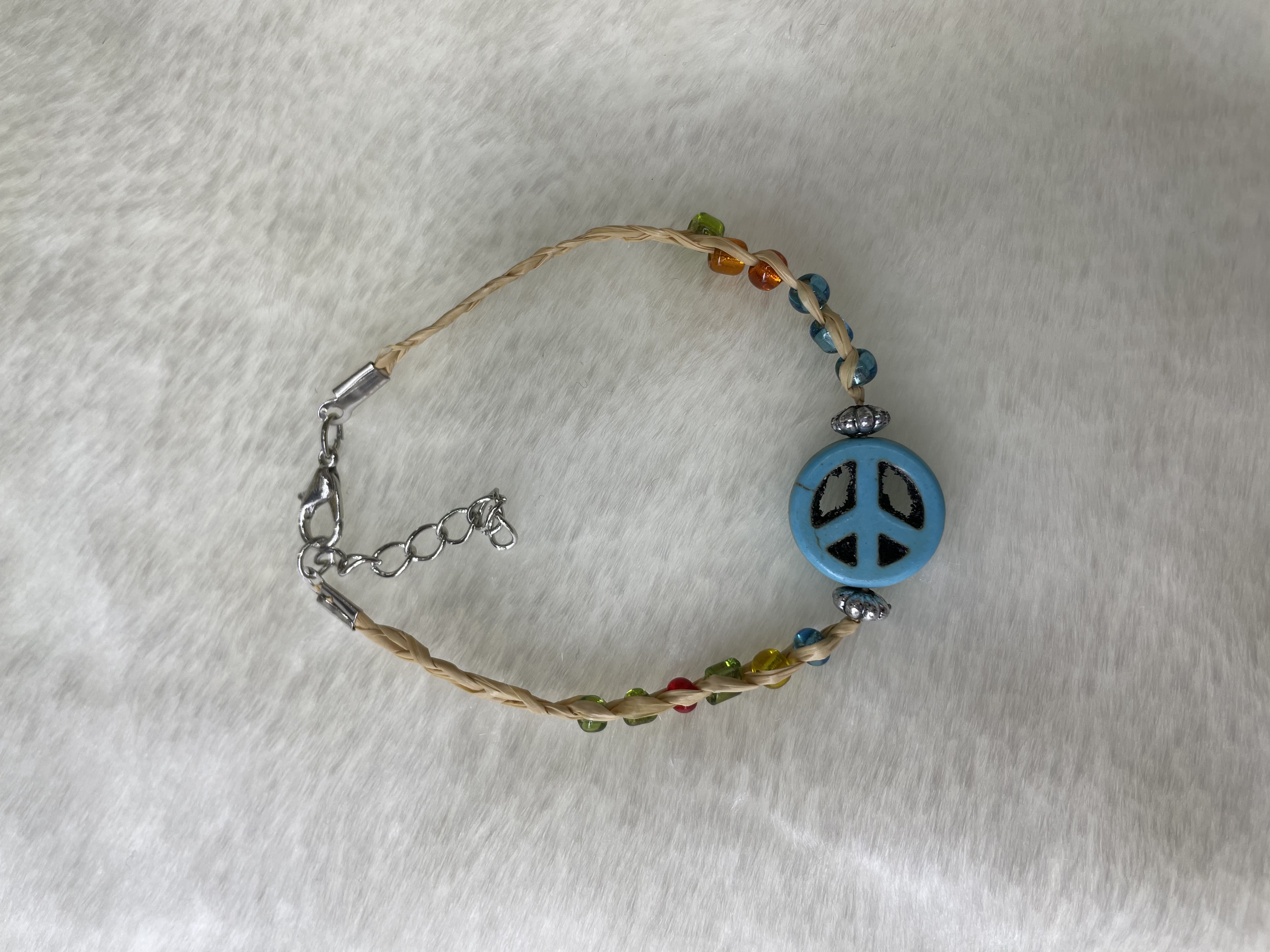 Woven lake blue resin Peace bracelet Woven Lake blue resin peace bracelet Application Scenario
