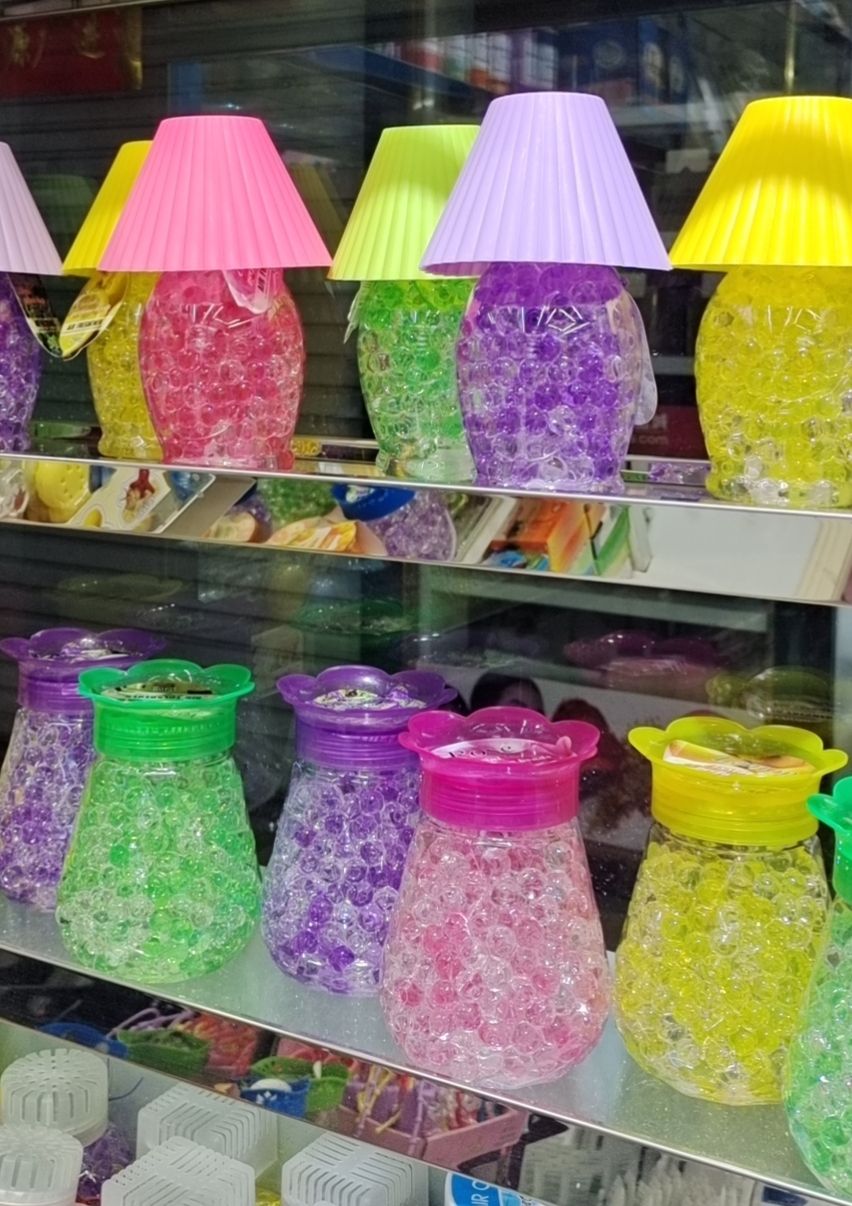 香珠清香剂带灯水晶空气清香新底座七彩闪灯大瓶320g卫生间香薰