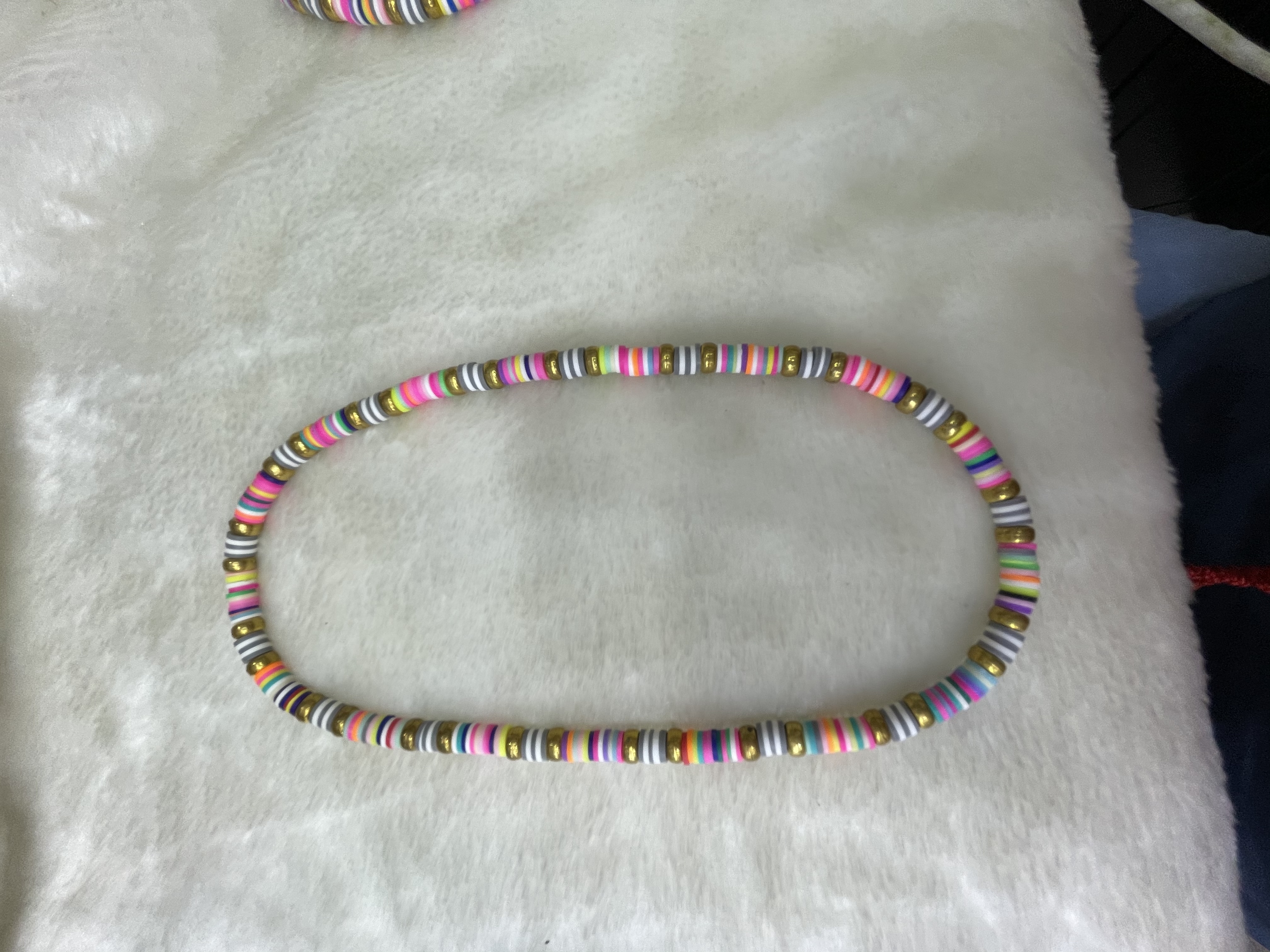 Seven-color soft ceramic shard necklace, seven-color soft ceramic shard necklace, seven-color soft ceramic shard necklace details Picture