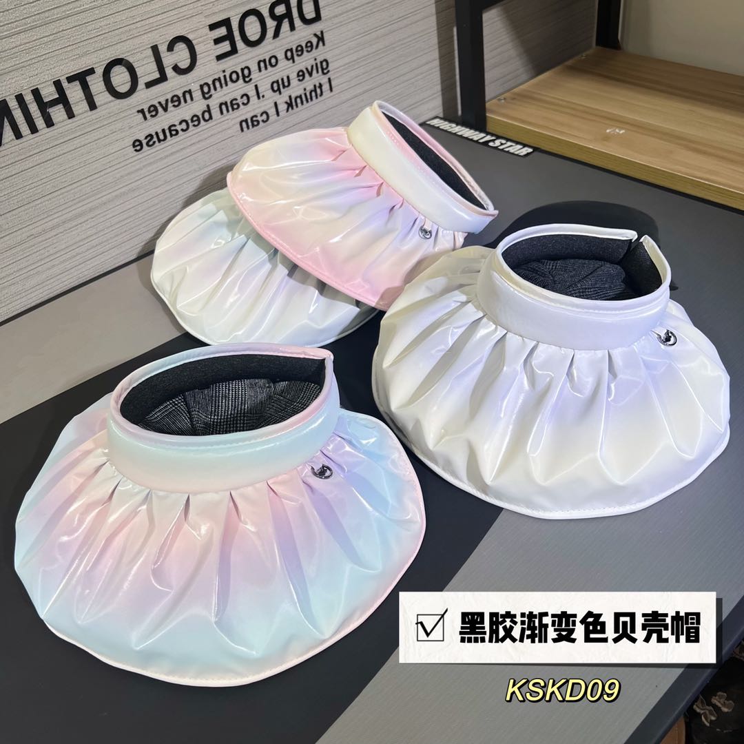 黑胶防晒帽/贝壳空顶帽/渐变彩色帽子产品图