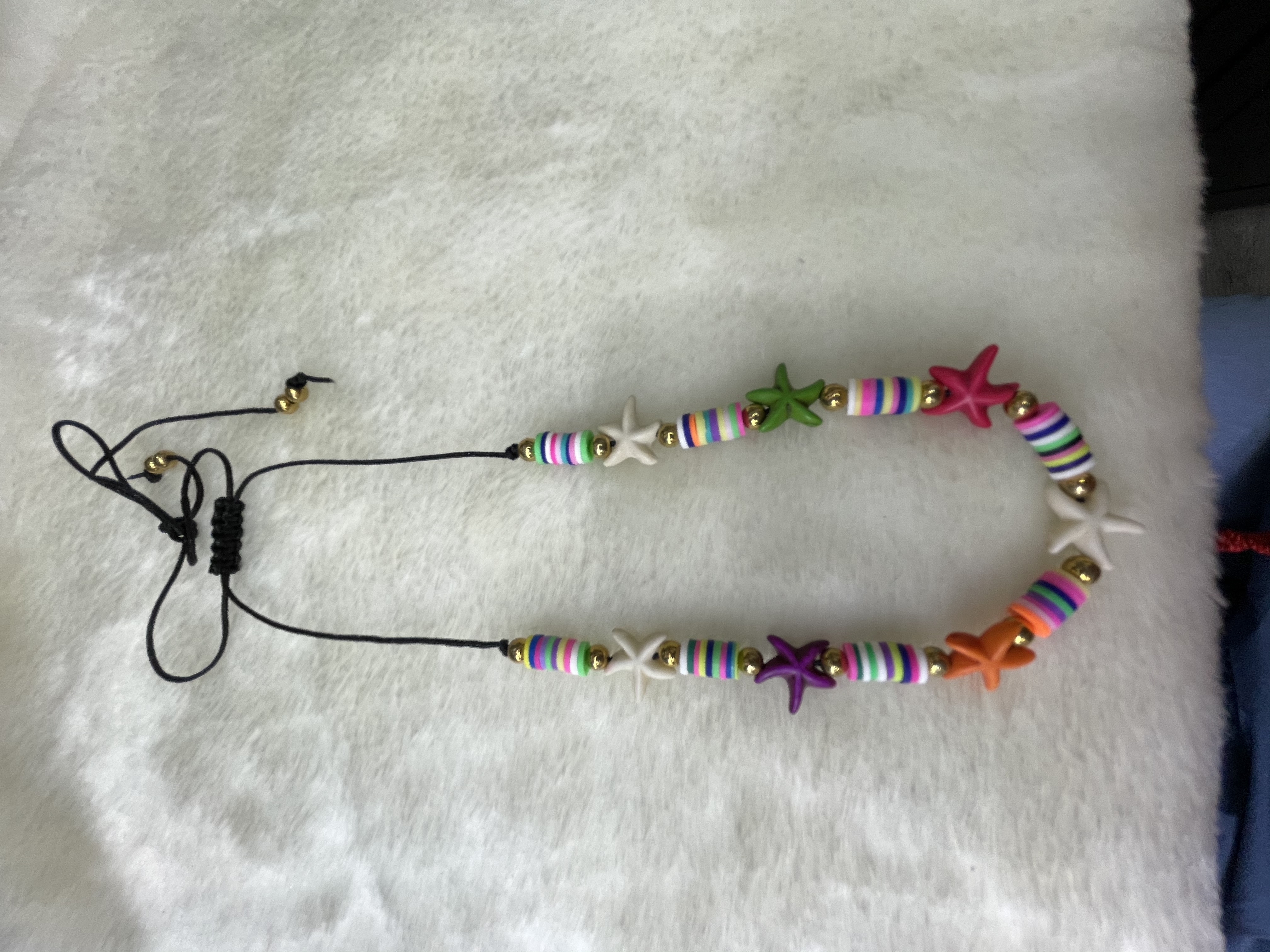 拉线串软陶片海星项链拉线串软陶片海星项链