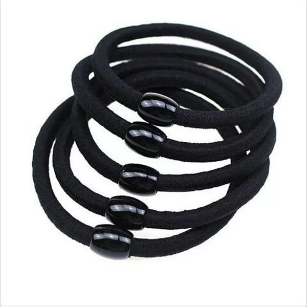 2022 Cross-border Accessories Women's Hair Tie Black rubber band thickened hair band High Elasticity Hair Tie 2-yuan wholesale online store gift