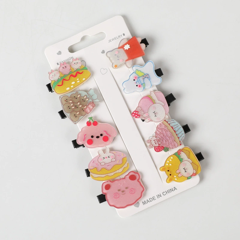 2022 New Children's Hair Clips, girls' hair clips, Korean version, cute princess, Flower Boy, side-clip bangs 10-piece set of small clips detail image 6