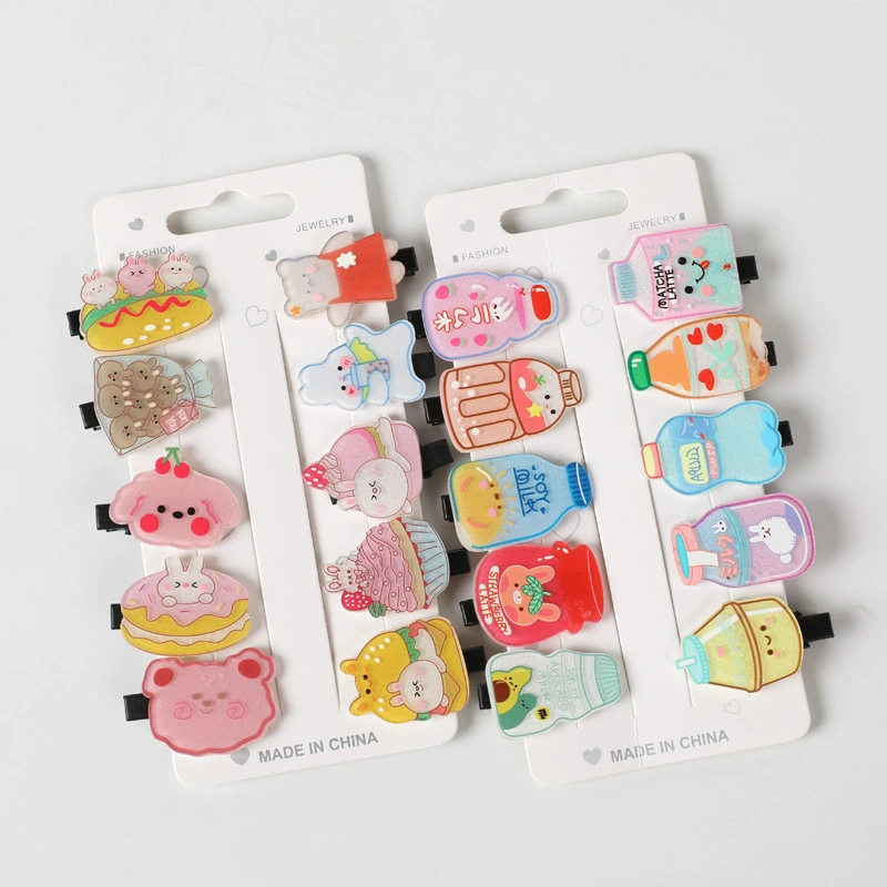 2022 New Children's Hair Clips, girls' hair clips, Korean version, cute princess, Flower Boy, side-clip bangs 10-piece set of small clips