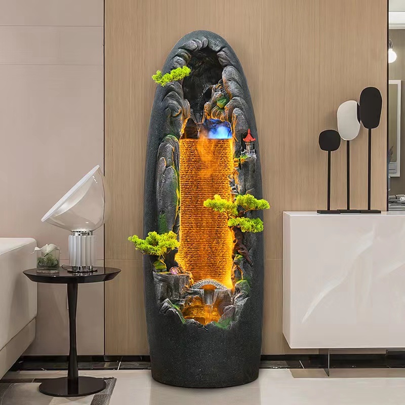 Zhuge Craft Courtyard water Flow ornaments, balcony fish pond landscaping, top floor garden decoration and arrangement, landscape fish tank fountain, atomization humidifier, bestseller 7279-303