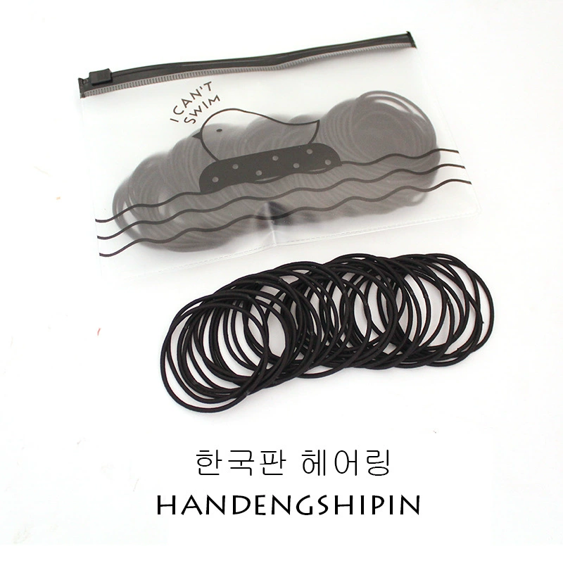 100 pieces per bag, chicken bag, Korean style small leather case, fine seamless hair band, nylon hair tie, hair band, hair tie detail image 5
