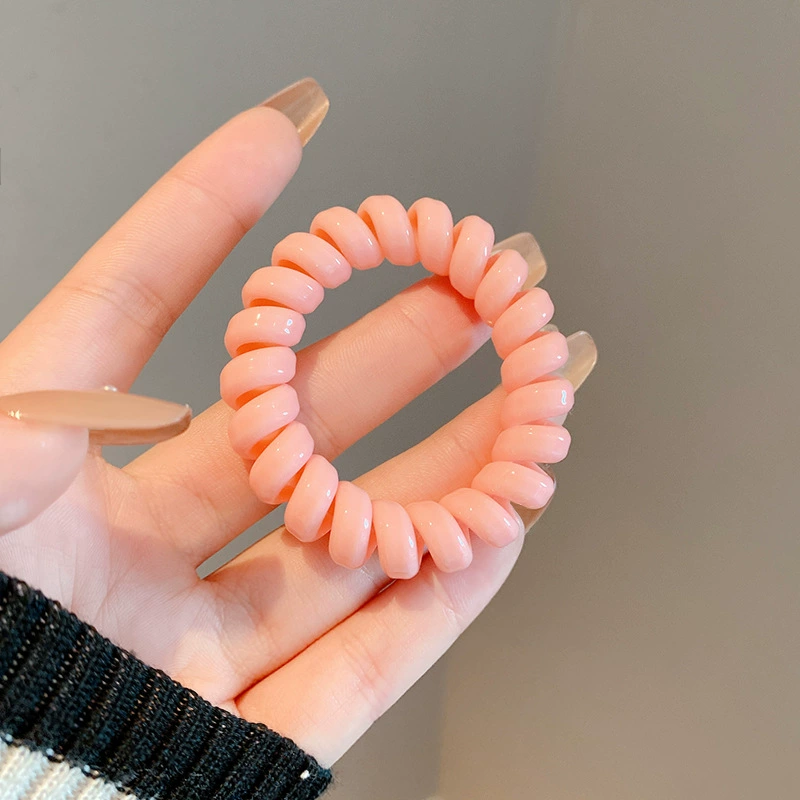 Wholesale of 2022 Dongdaemun laser telephone line hair ties, matte leather bands, transparent women's creative hair ties and headbands in South Korea detail image 7