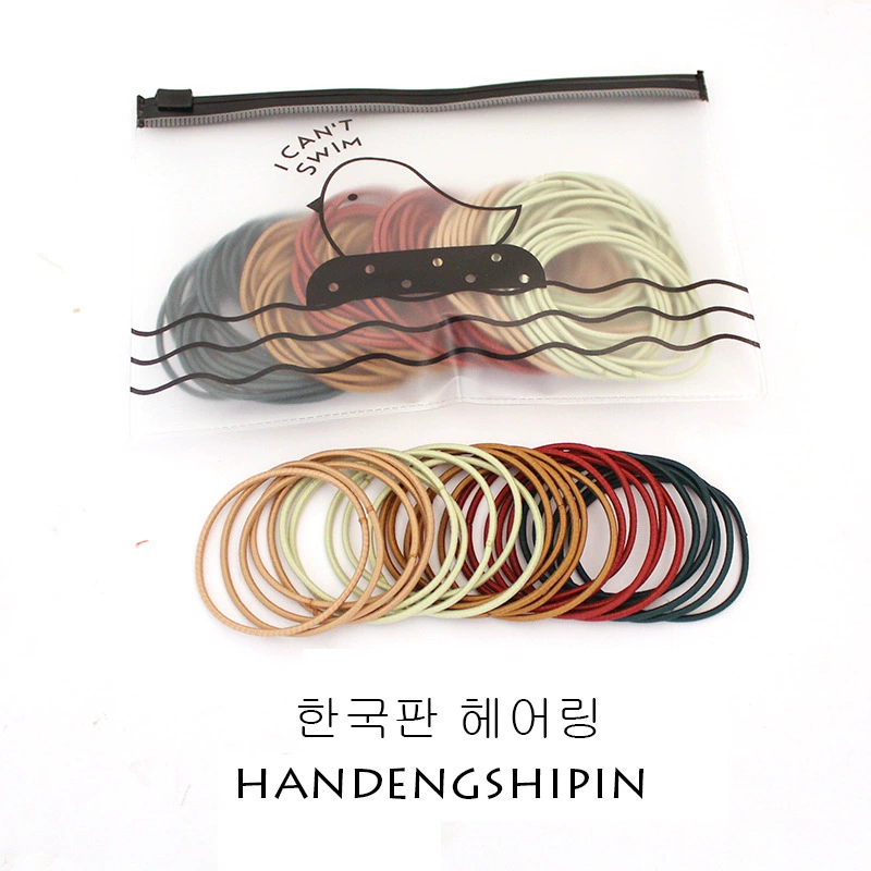 100 pieces per bag, chicken bag, Korean style small leather case, fine seamless hair band, nylon hair tie, hair band, hair tie detail image 9