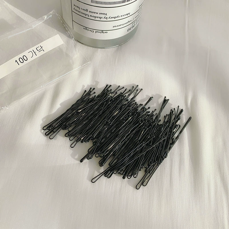 Great value! 100 pieces ~ Popular black basic one-piece hair clips, side clips for broken bangs, versatile headwear and hair accessories detail image 4