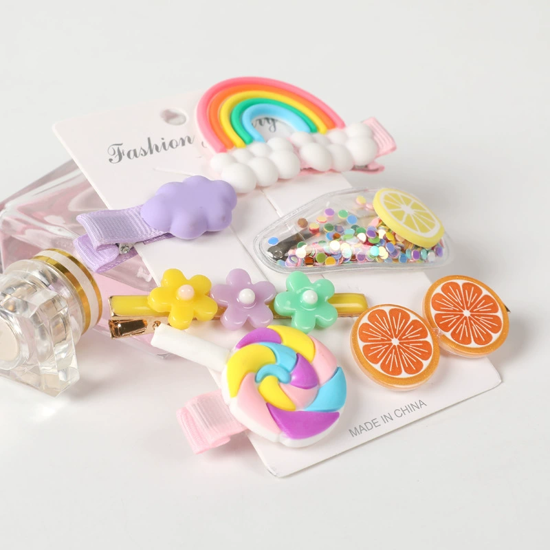 2022 Korean version Rainbow Clip, children's hair clip, cute hair accessory, student headwear, fringe clip, edge clip, girls' hair won't be damaged detail image 7