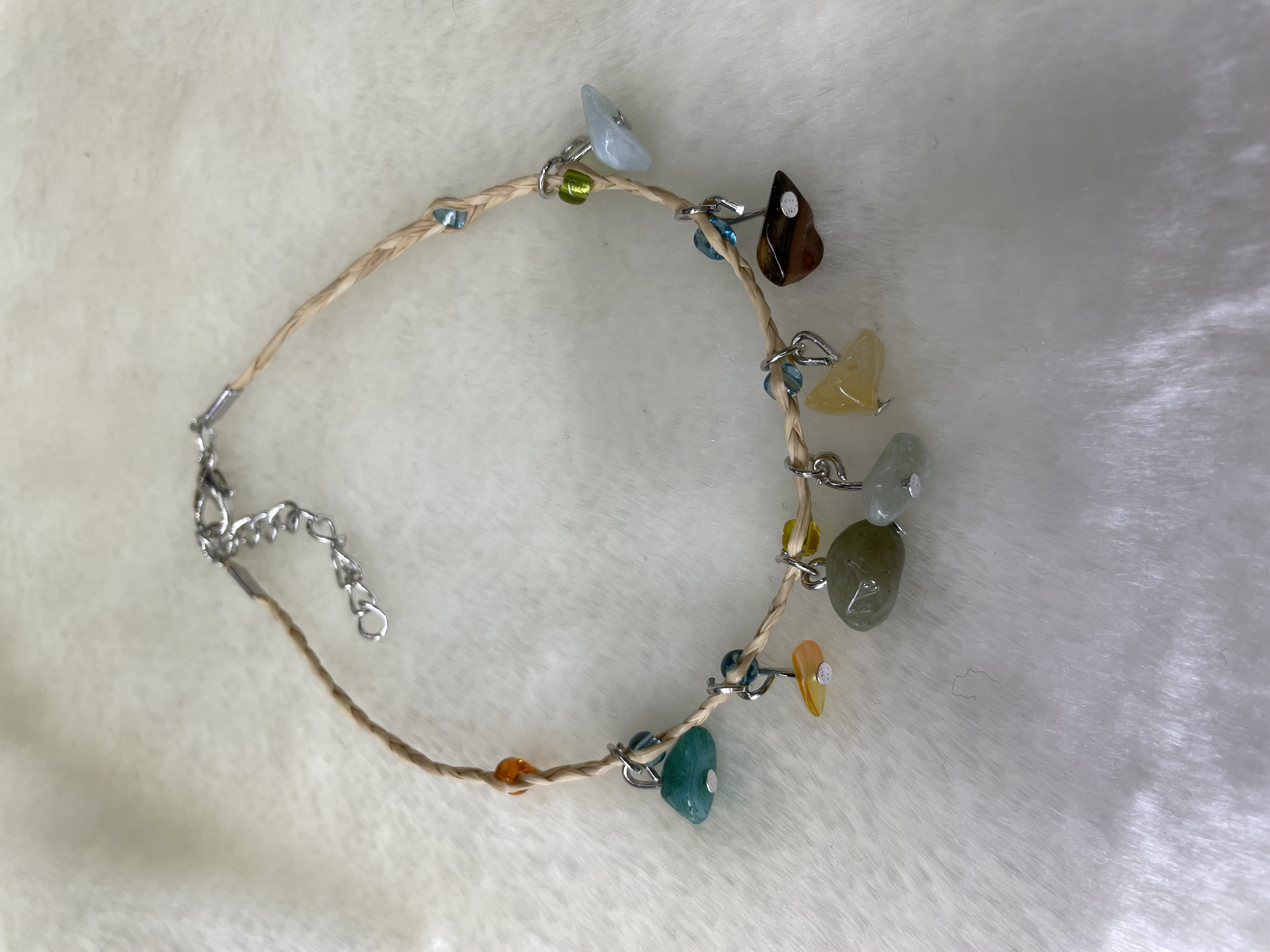 扣七彩碎石脚链扣七彩碎石脚链扣七彩碎石脚链汇美饰品-0112