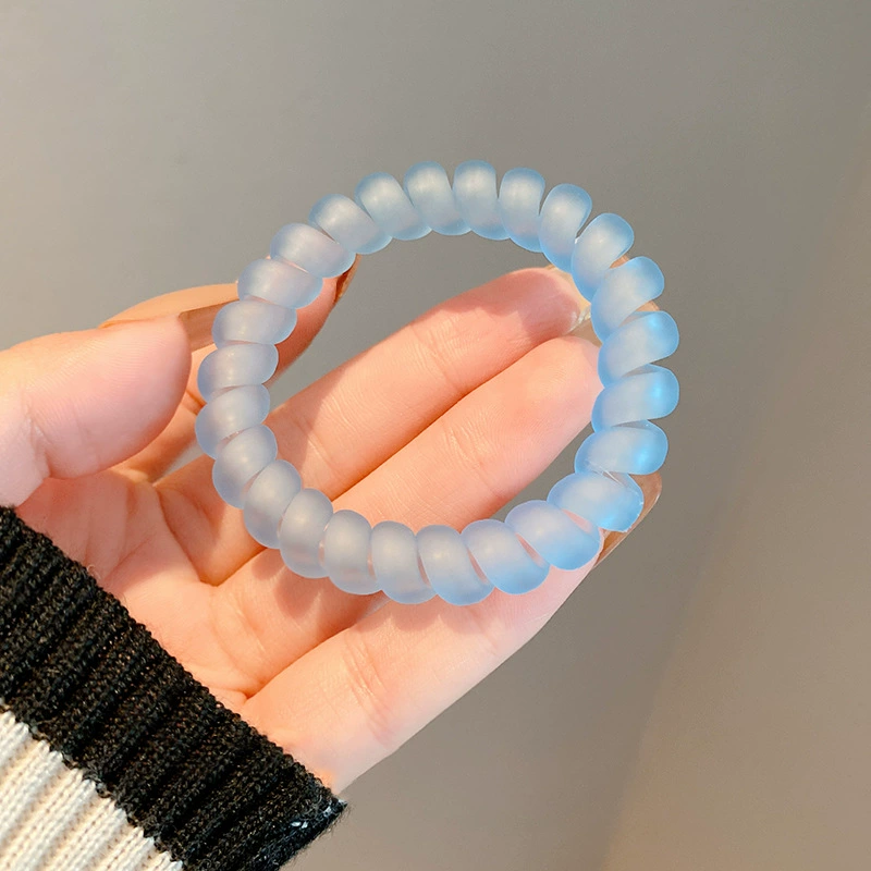 Wholesale of 2022 Dongdaemun laser telephone line hair ties, matte leather bands, transparent women's creative hair ties and headbands in South Korea detail image 12