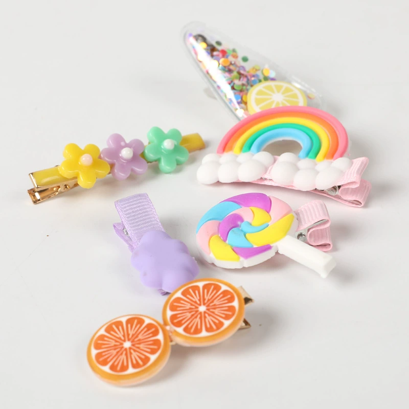 2022 Korean version Rainbow Clip, children's hair clip, cute hair accessory, student headwear, fringe clip, edge clip, girls' hair won't be damaged Item Picture