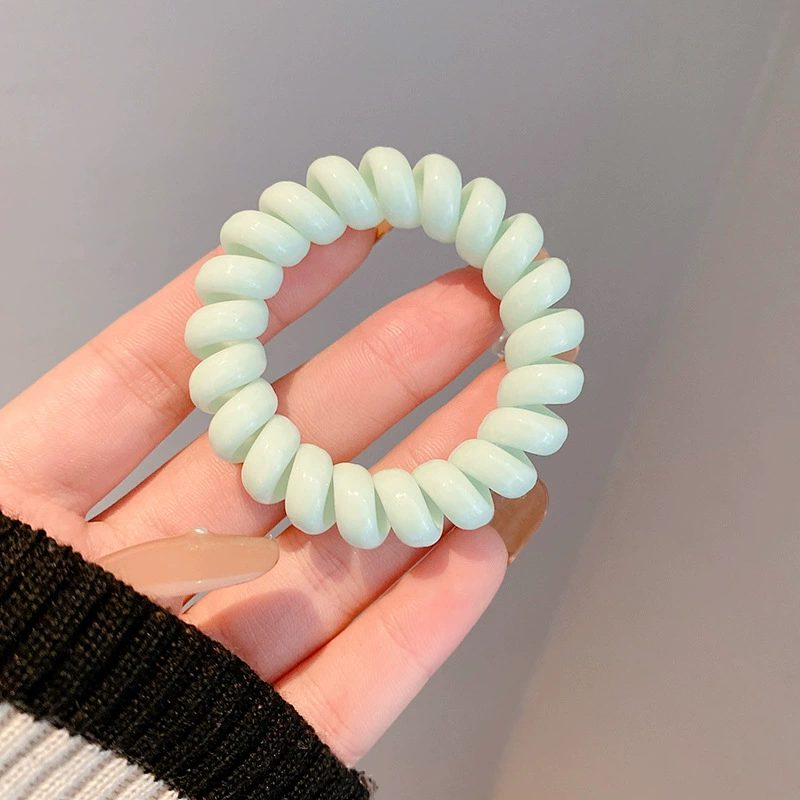 Wholesale of 2022 Dongdaemun laser telephone line hair ties, matte leather bands, transparent women's creative hair ties and headbands in South Korea detail image 10